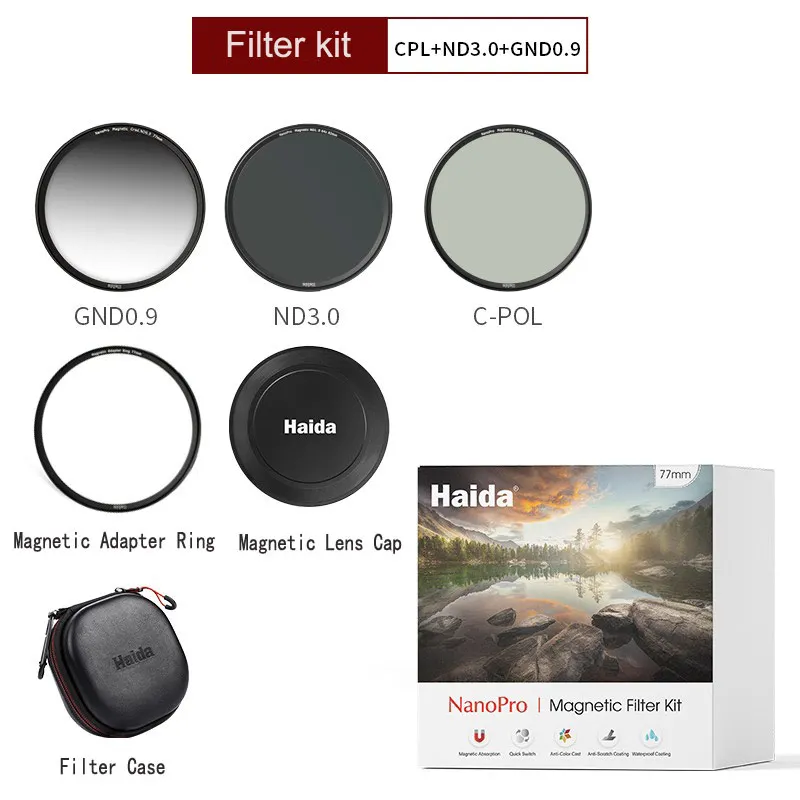 Haida Nanopro 67 72 77 Magnetic Filter Kit Cpl Gnd0.9 + Nd3.0 Ring, Camera Filters - AliExpress