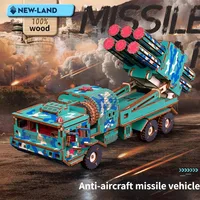 Wooden 3D Large Puzzle Anti-aircraft Missile Guide Car Adult Children Handmade DIY Kindergarten Gift Back to School Season Gifts 1