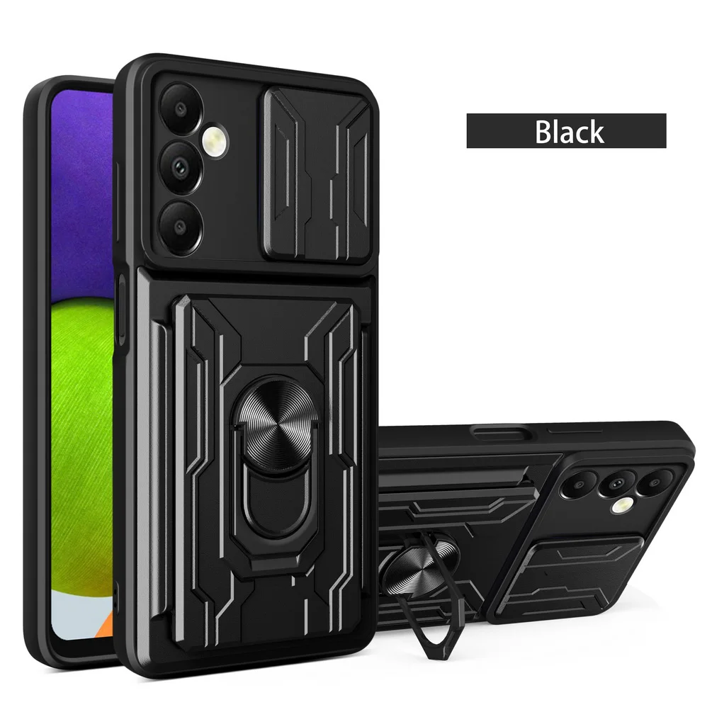 Card Slot Camera Protect Case with Armor Hybrid Ring Cover