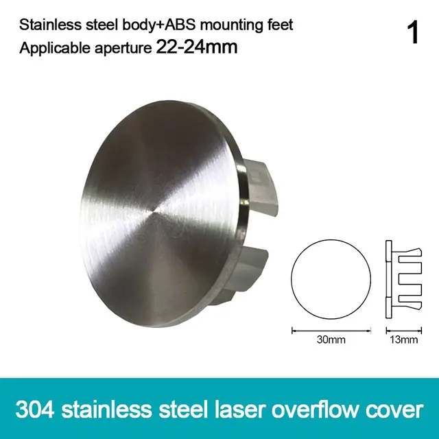 สแตนเลสอ่างล้างหน้าหลุมล้นฝาครอบแหวนใส่เปลี่ยน Hole Hollow รอบท่อระบายน้ําหมวกปลั๊กห้องน้ําอ่างล้างหน้า Accessor 5