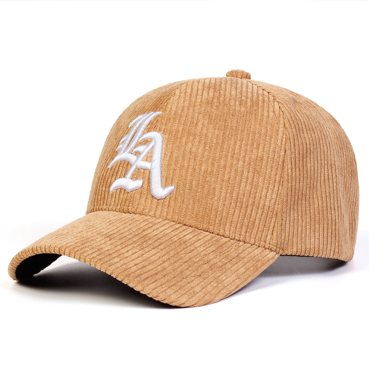 Unisex Gothic LA Stickerei Cord-Baseballkappen Frühling und Herbst Outdoor Verstellbare Freizeithüte Sonnenschutzhut Sportkappe – Detail 6