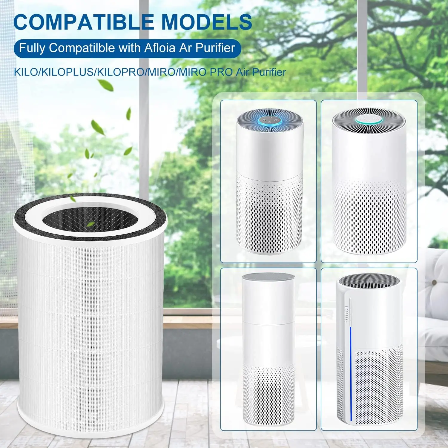 Filtre HEPA H13 pour purificateur d'air, vue latérale montrant l'épaisseur.