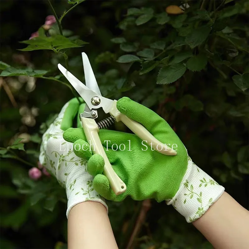 Garden Gloves One Size for Women Breathable Foam Latex Working Gloves, for Gardening Landscape DIY Rubber Gloves 6