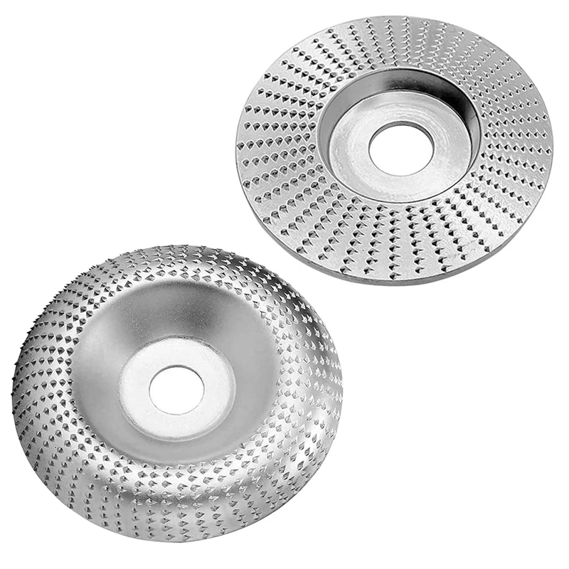 

2 Pcs Angle Grinding Wheels, Woodworking Grinding Rasp Disc, Wood Sanding Disc For Angle Grinder 100Mm Arc / 100Mm Flat