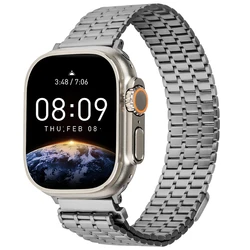 Premium Magnetic Stainless Steel Watch Band Bracelet - 42mm 44mm 45mm (Titanium Color)