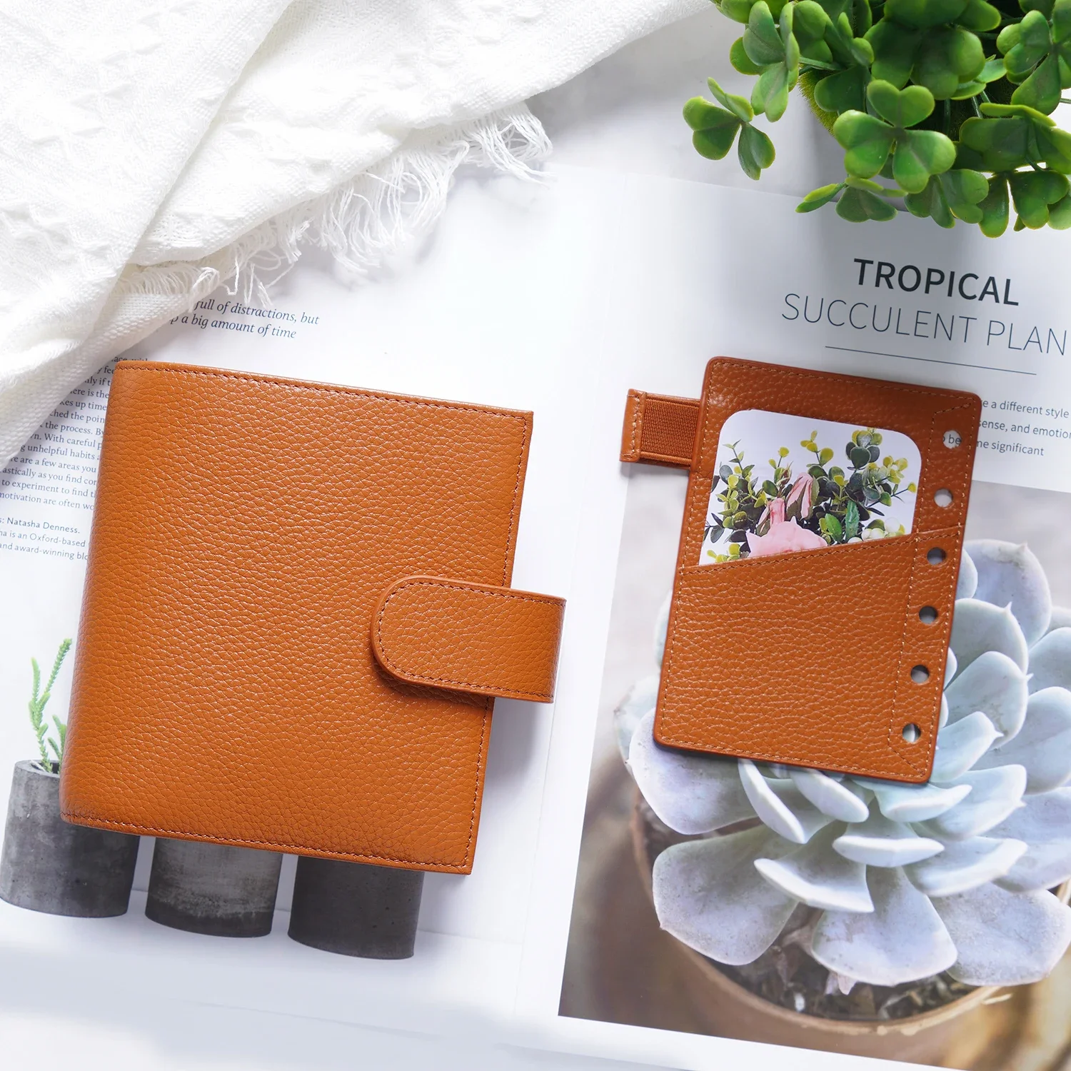Moterm Luxe 2.0 Series Pocket Size Planner Pebbled Grain Leather A7 Notebook with 30MM Ring Mini Agenda Organizer  Diary Notepad 6