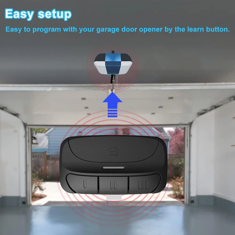 Garage Door Remote Control Transmitter Garage Door Opener Yellow Learn Button 310MHZ 315MHZ 390MHZ For 971LM 893MAX 4