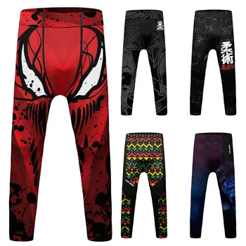 Kid's MMA Compression Pants Quick Dry Jiu Jitsu Muay Thai Trousers Boys Children Boxing Leggings Training Sport Running Tights 1
