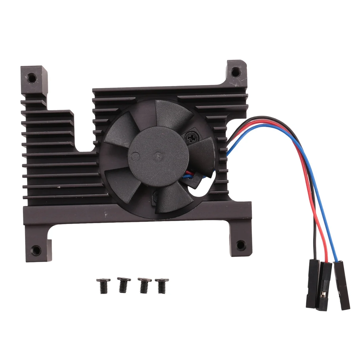 

For Raspberry Pi 4 Aluminum Alloy Radiator Raspberry Pi4 Generation 4B Protective Case Cooling Fan