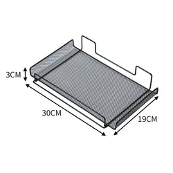 Steel Under Desk Cable Management Tray - No Drill Wire Organizer and Storage Shelf - As Shown (Black - Basic)