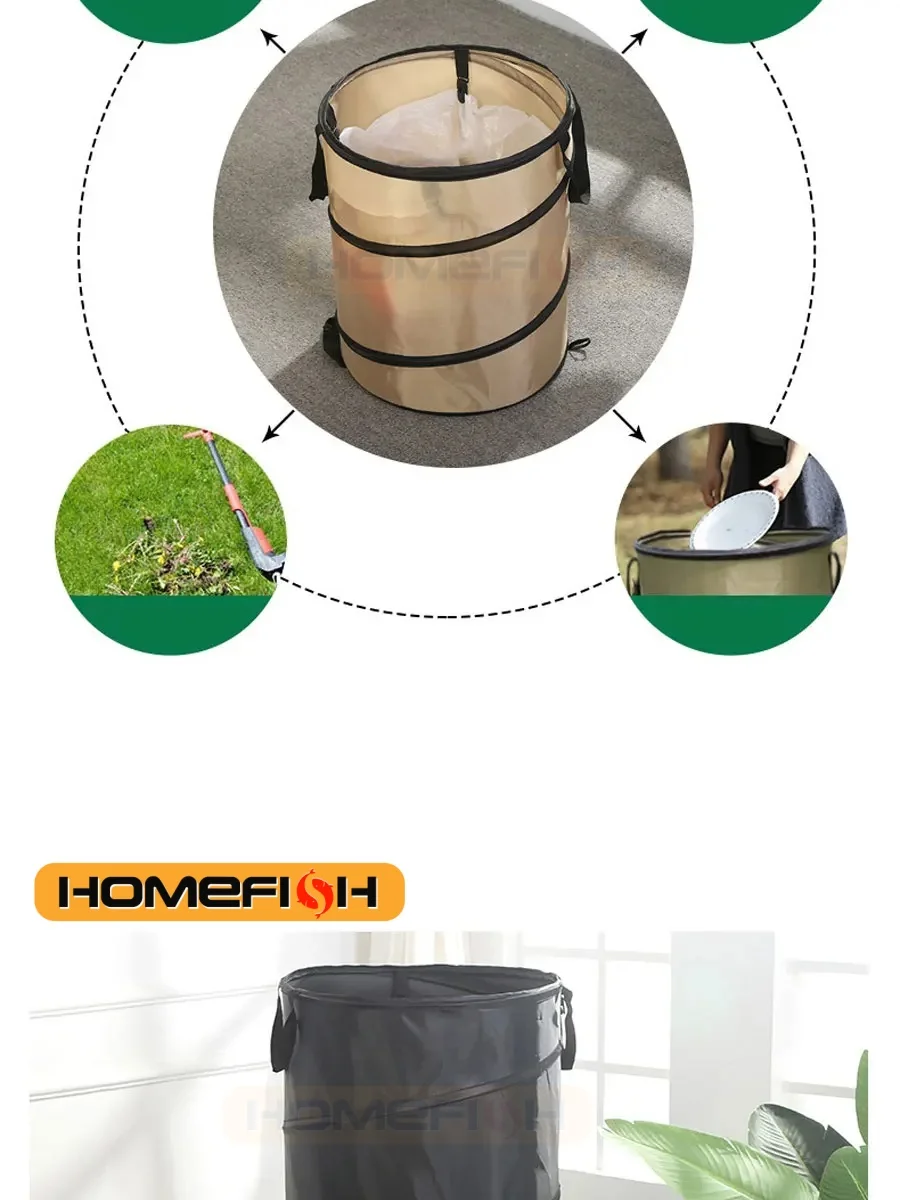 Portable Pop-Up Trash Can – Folding Outdoor Camping Garbage Bin for Gardening, Leaves, Yard Waste 3