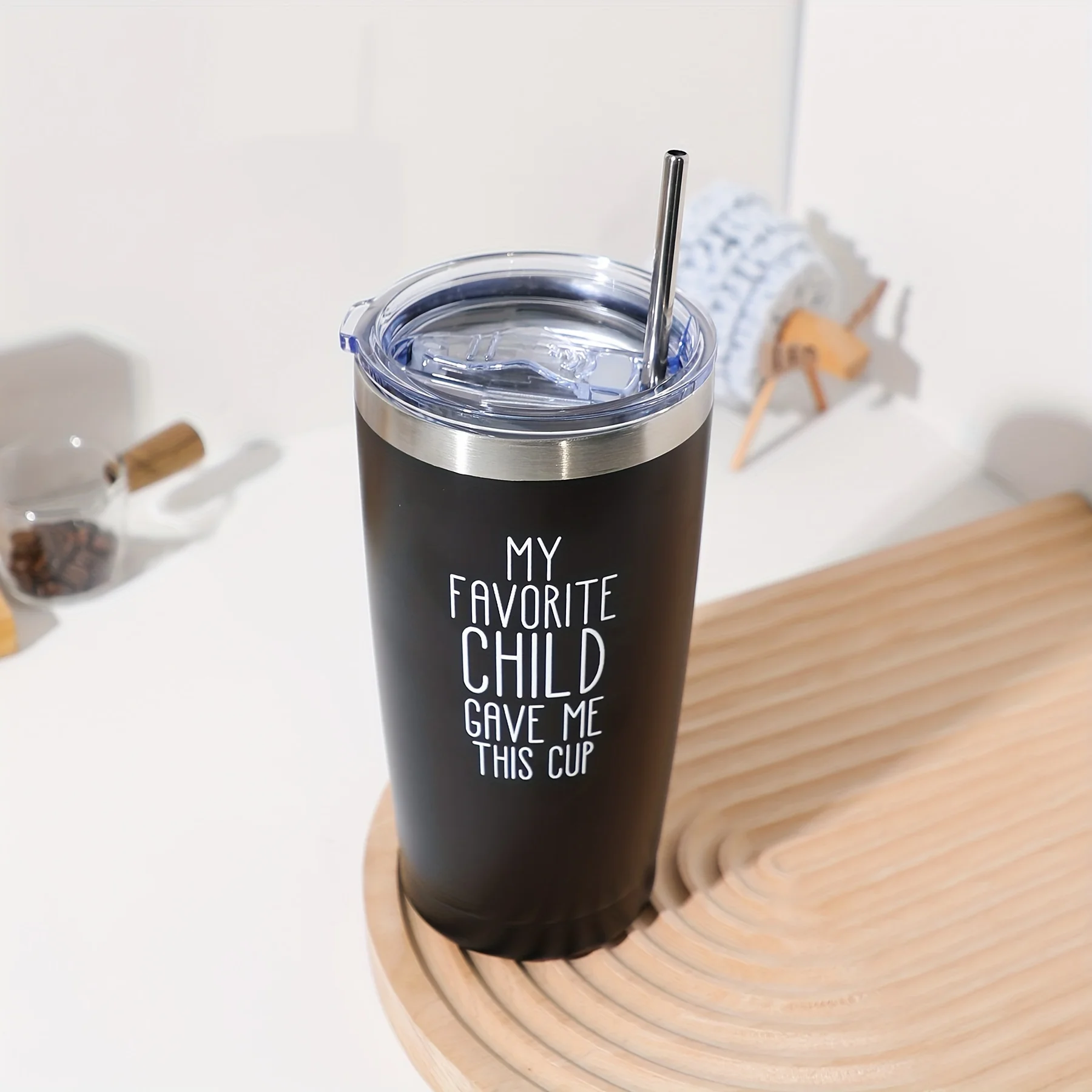 1pc-Portable Car Cup Double-Layer 304 Stainless Steel Insulated