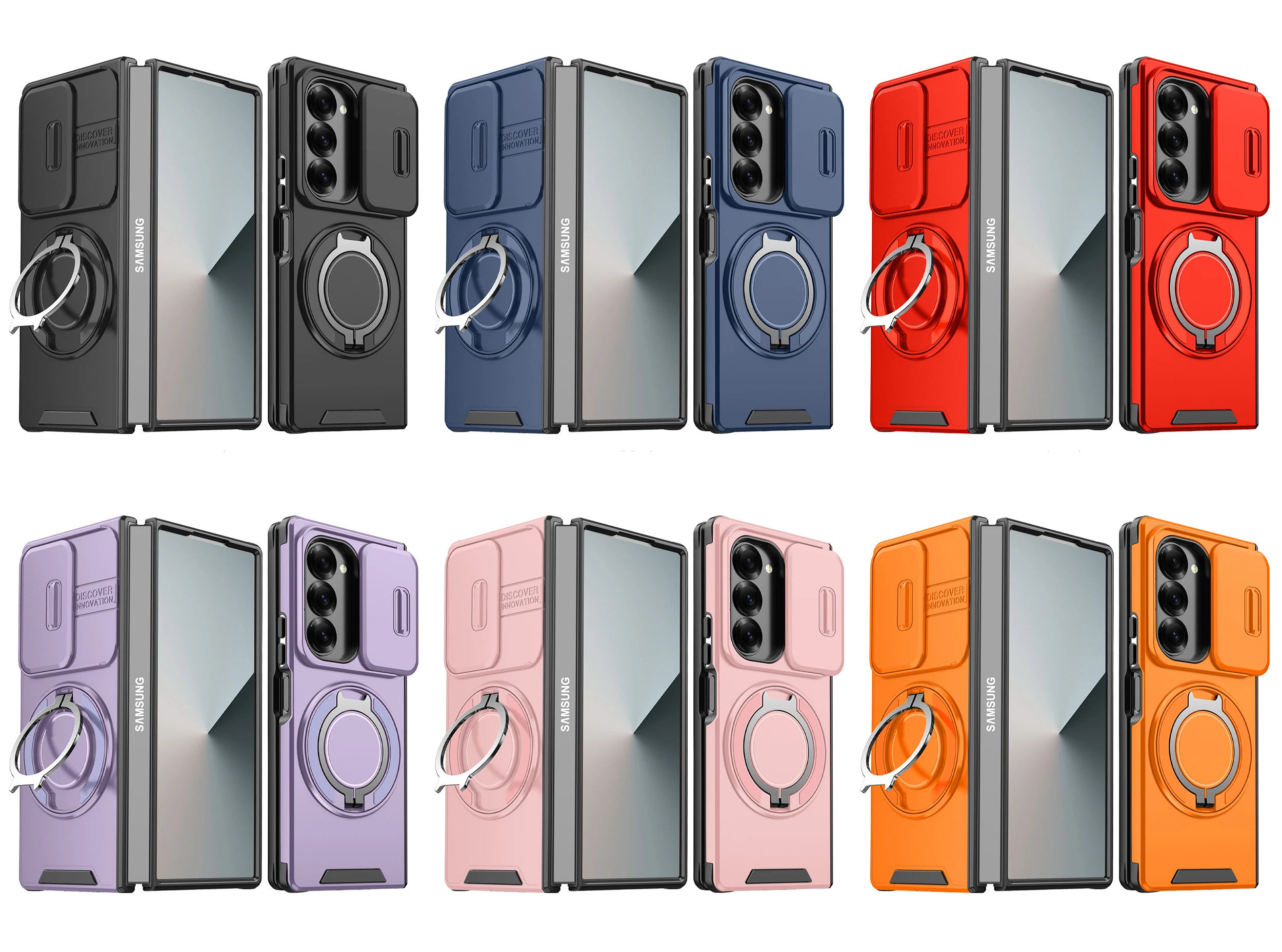 Für Samsung Galaxy Z Fold6 Fold7 360 Grad drehbare magnetische Halterung mit Kameraschutz Handyhülle – Detail 1