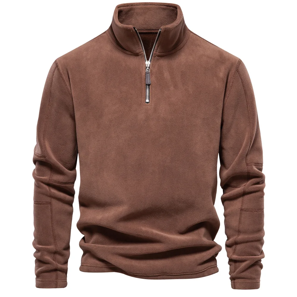 Men's Outdoor Casual Hoodie Sweatshirt Men's Cotton Warm Zipper Collar Tops High Quality Design Hot Hoodie Sweatshirt Men
