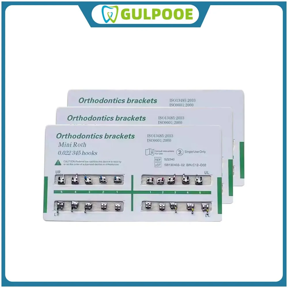 GULPOOE 1 ชิ้นทันตกรรมจัดฟันวงเล็บมินิตรงวงเล็บลวดทันตกรรมวงเล็บ Mini Roth/MBT วงเล็บจัดฟันสินค้า 1