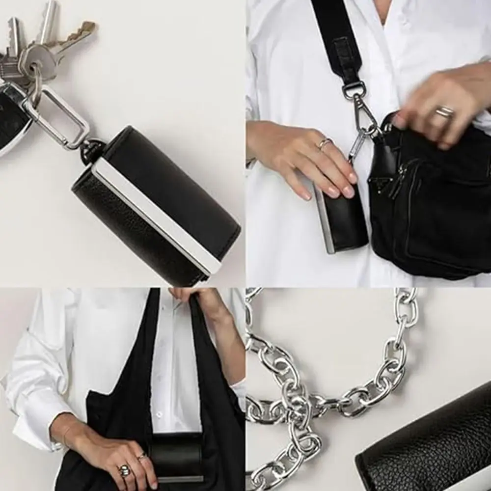 New Mini Keychain Tote Bag with Key Ring Expandable Shopping Bag Large Capacity Reusable Handbag Daily & Accessory