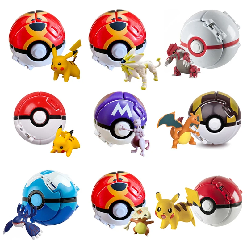 36 Stili Pokeball Anime Figure Tomy Pikachu Squirtle Pocket Monster Variante Pokemon Elf Ball Toy Action Model Gift