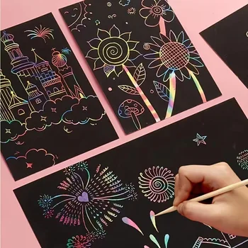 Libro da grattare colorato fai-da-te per bambini, carta da grattare colorata per festival di feste di compleanno