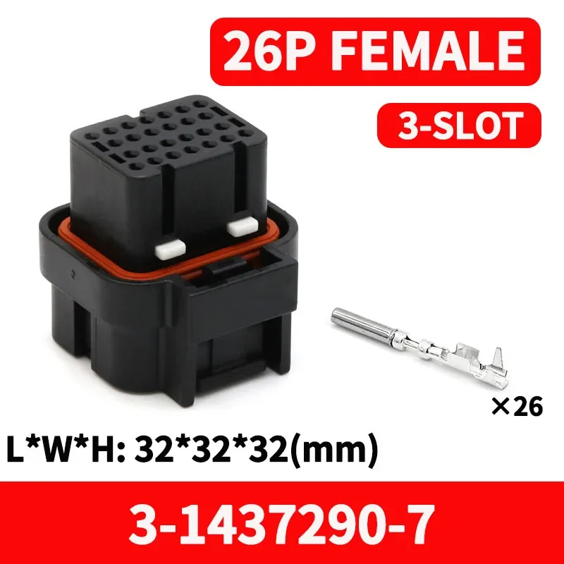 AMP 타입 ECU 자동차 보드 엔드 커넥터, 방수 소켓 하네스 플러그, PCB 패널 난연제, 26P, 34 핀 1437290, 1 개, 5 개, 50 개