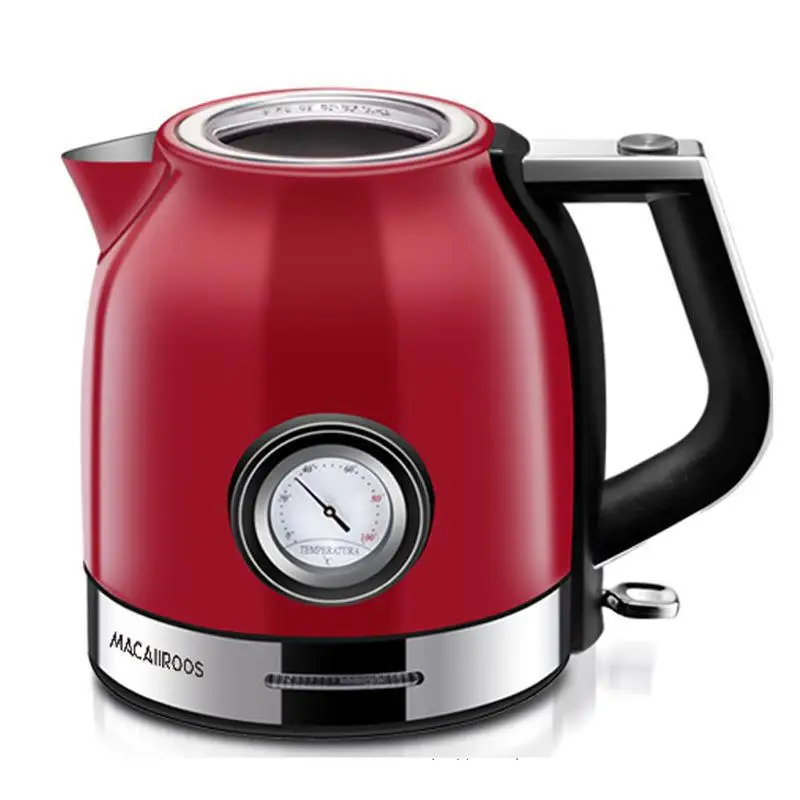 Micaro Electric Kettle Vintage Home Electric Kettle with Thermometer 304 Stainless Steel Fast Boiling Water Automatic Kettle
