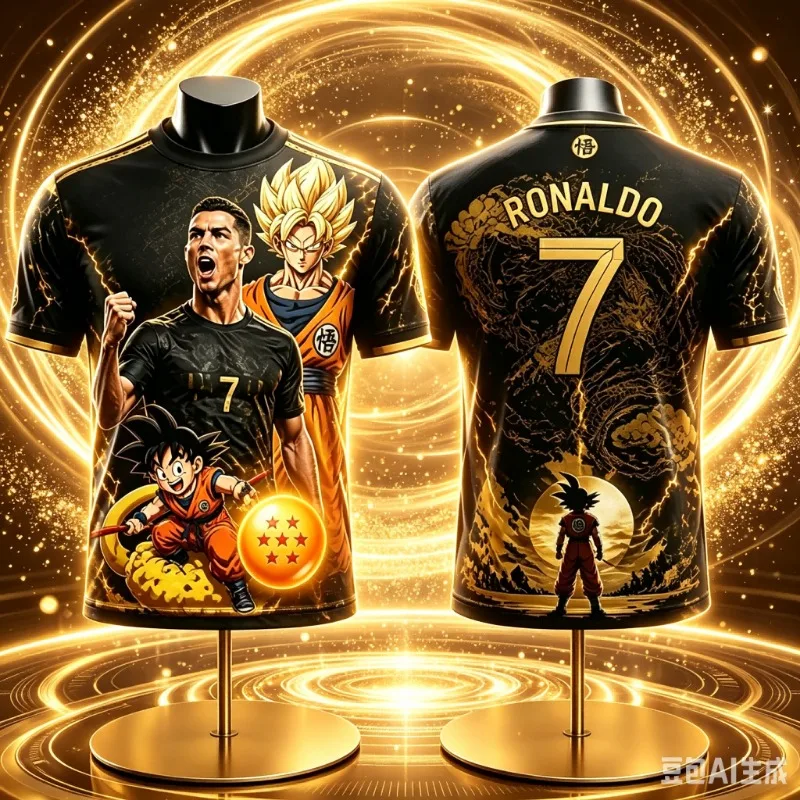 Sommer Neu Heißer Verkauf Dragon Ball/Ronaldo Kurzarm-T-Shirt für Kinder/Erwachsene Übergroßes Atmungsaktives Schnelltrocknendes Fußball-Sport-Oberteil Herren Trikot ﻿