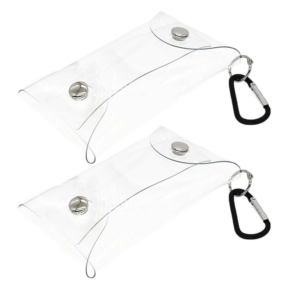 

2 Pcs Earphone Outdoor Key Bag Travel Storage Bags Fob Daily Use Change Pouch Pvc Small Multi-function