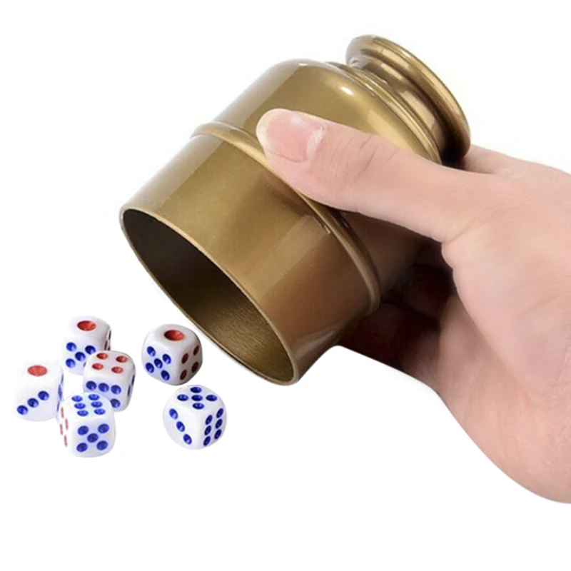1 Set Bar Party Dice Cup Drinking Board Game Gambling Dice Box With 5pcs D6 Dice