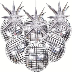 Disco - Themed Metallic Star Balloon Set for Party and Event Decor (SetC)