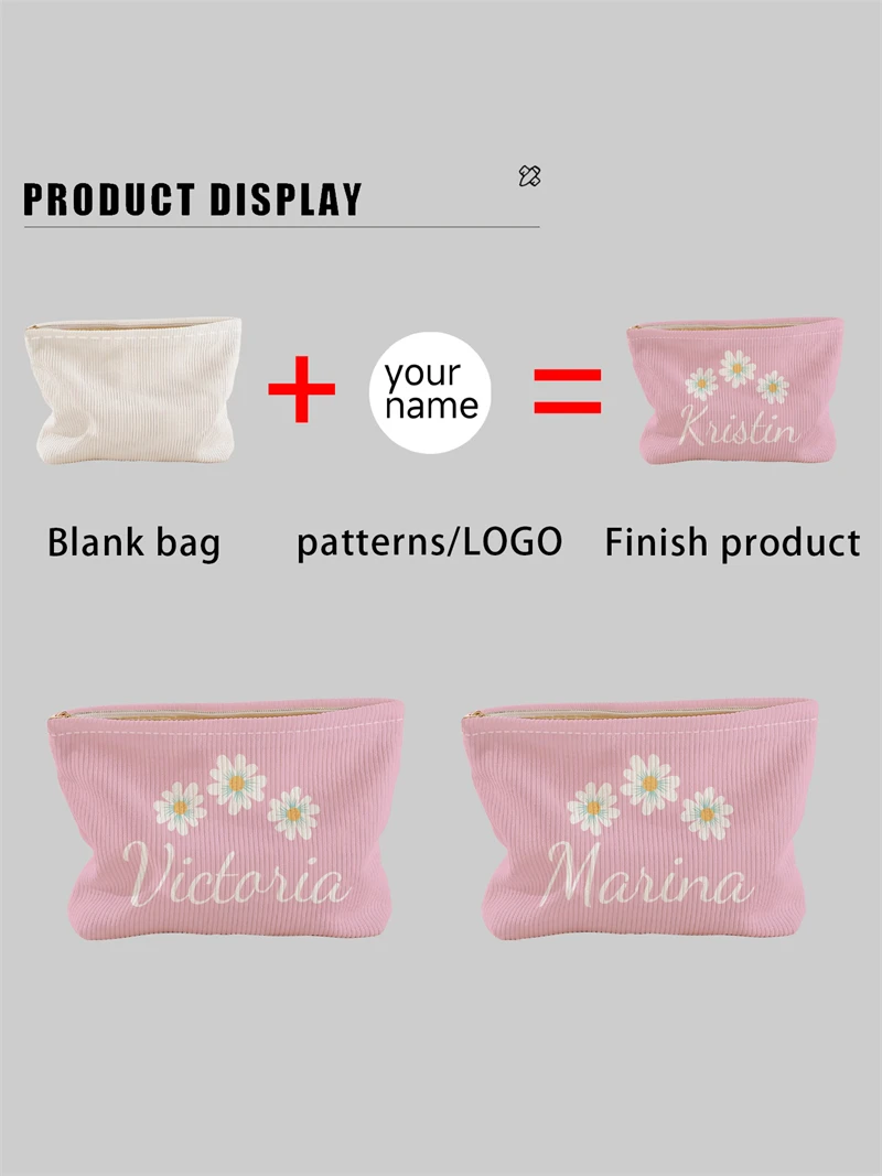 New women's makeup bag, customized photo makeup bag, zipper makeup bag, can be customized according to your unique design
