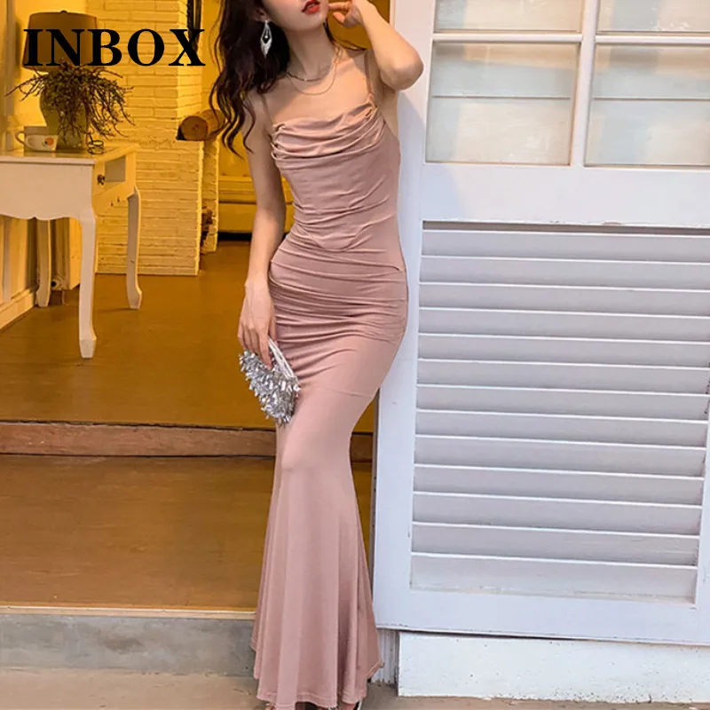 Sexy Skinny Cowl-Neck Bodycon Party Tight Dress Woman Slim Thin