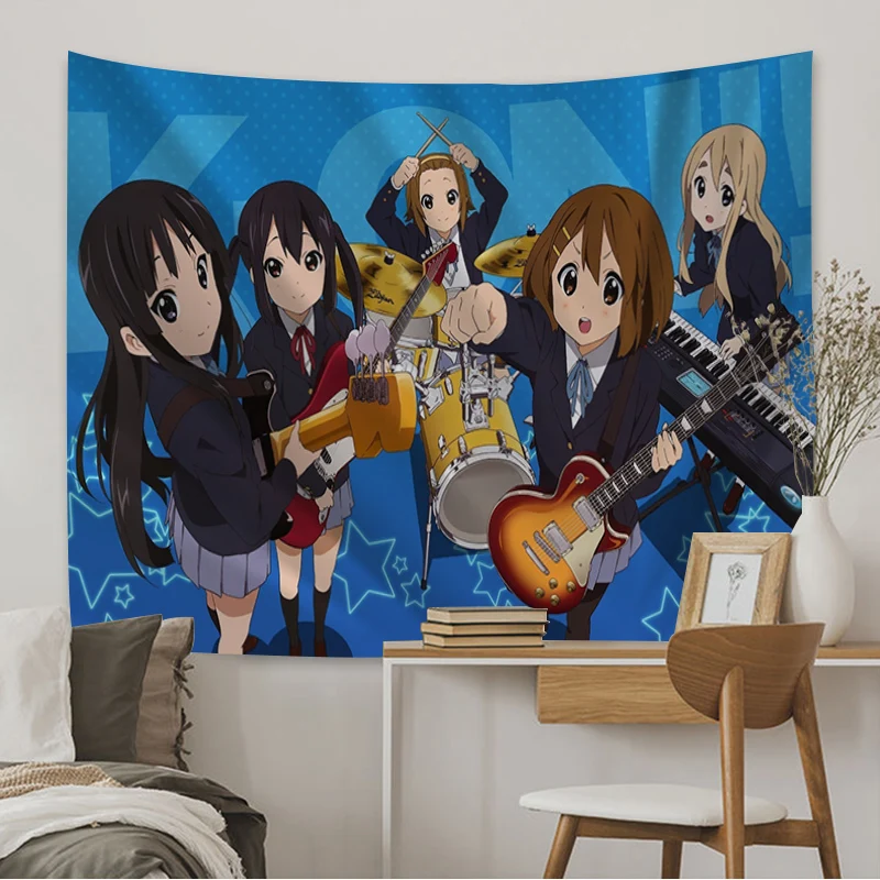 New K-ON! Anime Cartoon Tapestry Bohemian Wall Tapestries Mandala Wall Art Decor