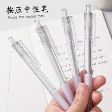 

Cheap 5pcs Gel Pen for Korea Japan Stationery 0.5mm Black Transparent Ballpoint Pens for Student School Office Writing Supplies