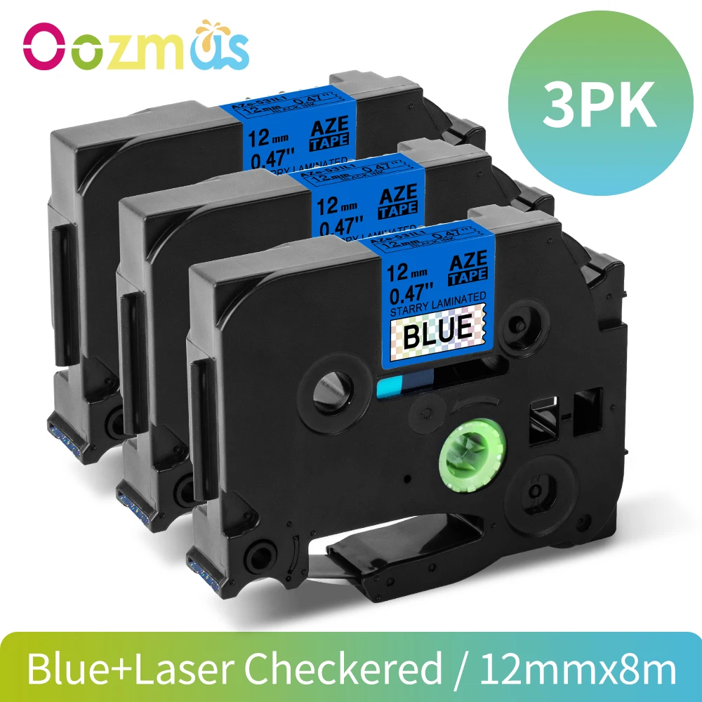 

3PK блестящая Звездная лазерная этикетка 12 мм 9 мм, совместимая с маркерами Brother, яркий цвет