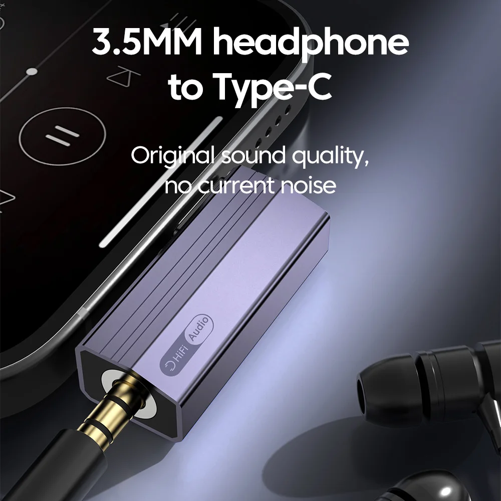 Type C Audio Adapter 3.5MM Headphones Universal Wired Control Converter for iphone 15 16 Samsung Tablets Computer Connector