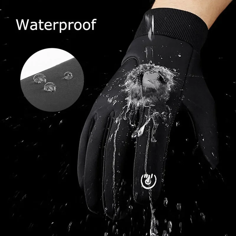 Kyncilor Winter Cycling Gloves Full Finger Windproof Waterproof Bike Gloves Touch Screen Bicycle Thermal Warm Sport Glove