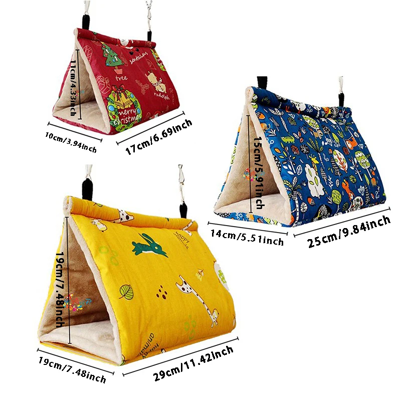 Pet Sleeping Bed Bird Nest Bird Sleeping Bed Bird Egg Nest 1pc Bird's Nest Triangle Ventilated Warm Hammock For Peony Gray Parrot Bird Cage Pendant Decorative Nest Sleeping Habitat