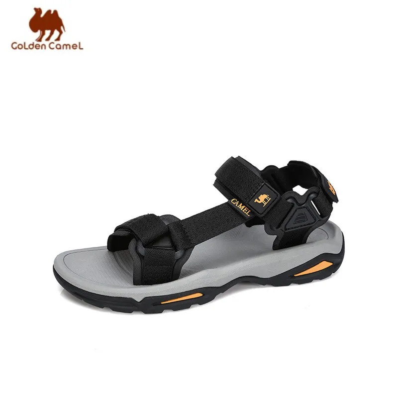 Leather Sandals Summer Sandals Mens Shoes GOLDEN CAMEL Men's Sandals Summer Lightweight Beach Shoes for Men Non-slip Outdoor Beach Man Sandal Slippers Flip Flops