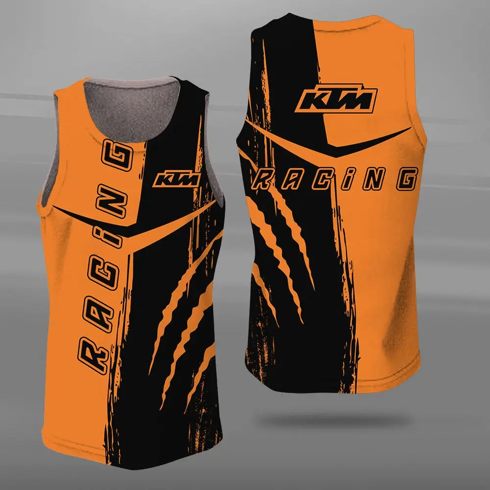 New Style Trendy 3D Printed Round Neck Vest T-shirt KTM Outdoor Sport Series Comfortable Breathable Casual Sports Tank Top 3
