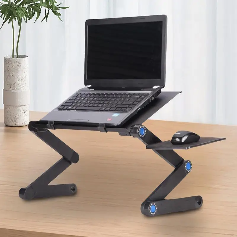 Portable Adjustable Laptop Desk Stand Cooler Fan Ergonomic Lapdesk For Bed Sofa PC Notebook Table Desk With Mouses Pad laptop desk stand
