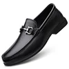 Cow Leather Men Metal Buckle Low Heel Loafers Fashion Handmade Moccasins Soft Leather Slip on Flats Man Footwear Driving Shoes 1