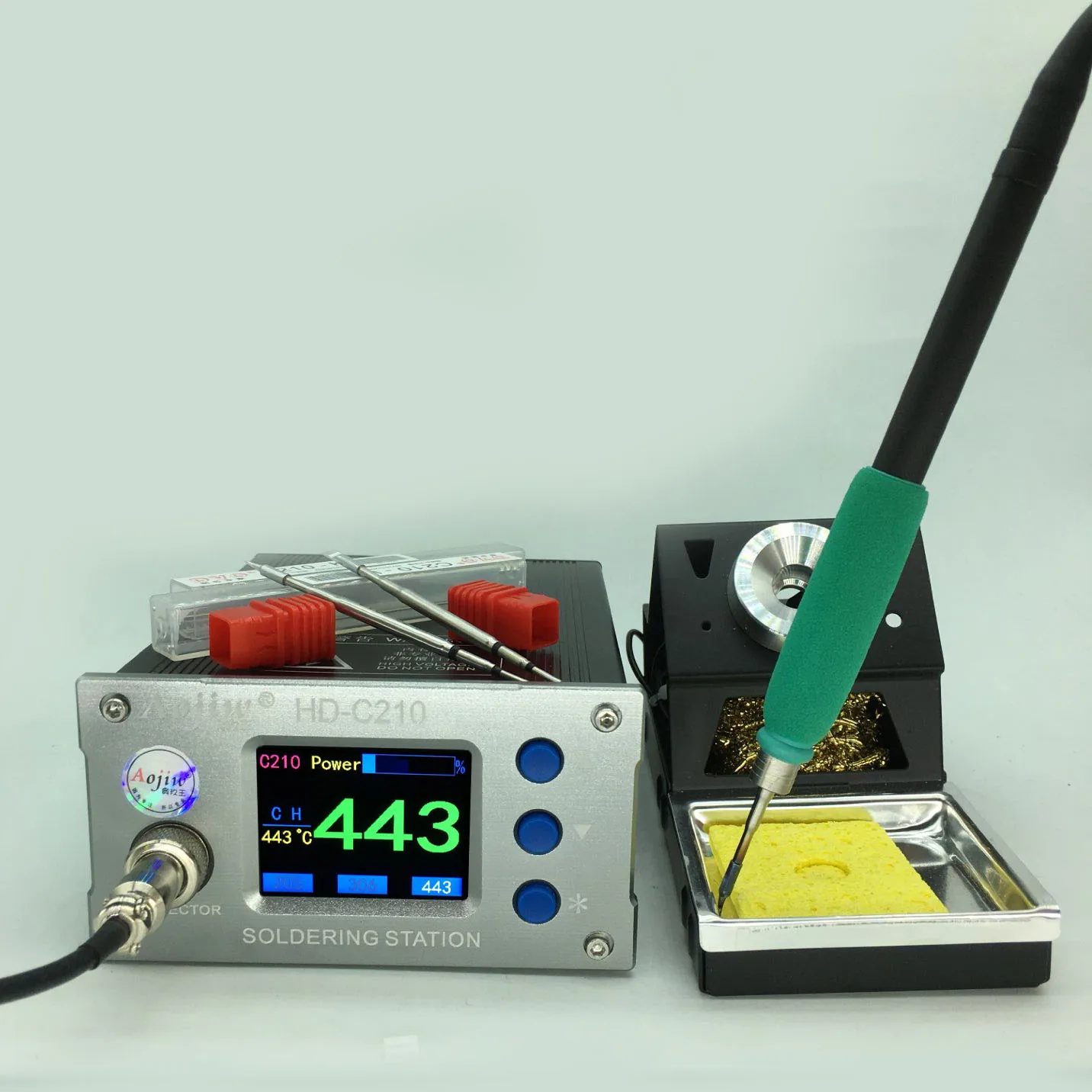 HD-C210 Digital Display Adjustable Temperature Soldering Station 2S Melting Tin for Mobile Phone Repair Welding with C210 Tips