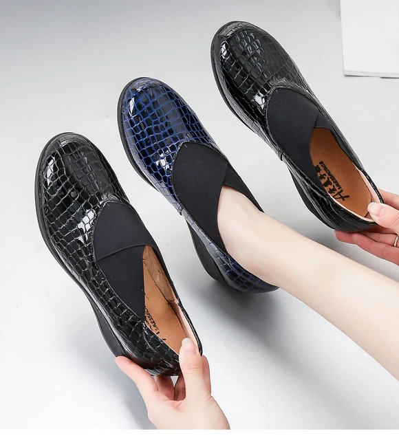 Mezza Età Scarpe Per Signora Anziana Scarpe Autunnali In PU Per