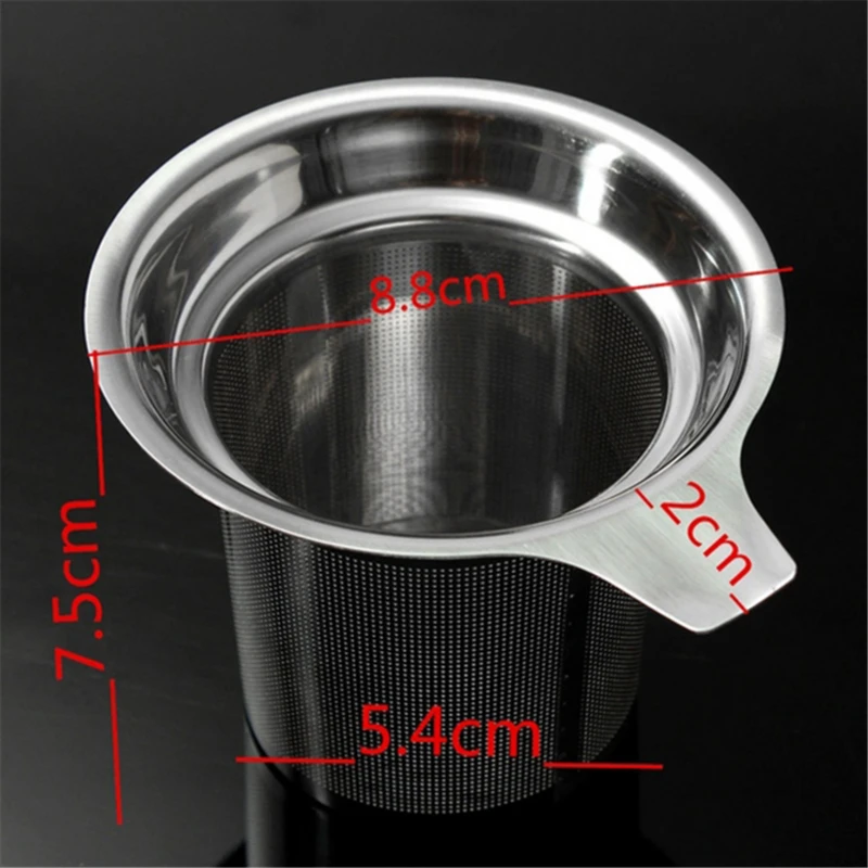 Tea filter stainless steel mesh cup strainer reusable infuser spice accessories