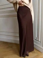 Wolfeel Casual Satin Women'S Skirt Spring Summer Fashion Loose High Waist Maxi Skirts Elegant Simple Slik Fishtail Skirt - Image 6