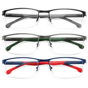 MODFANS 3-Pack Men Blue light blocking Reading Glasses Lightweight Metal Frame Computcer Readers HD Lens Presbyopia Eyewear