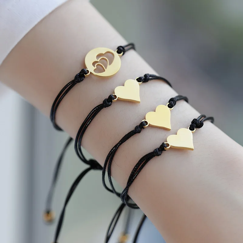 Heart Bracelets Stainelss Steel for Women Couple