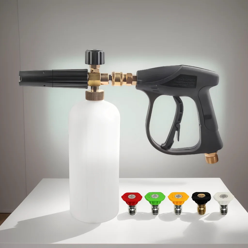 High Pressure Washer Gun All Copper Multi-Nozzles Set – 1/4 Quick Connect Foam Cannon M22 Interface for Car Wash Cleaning 5