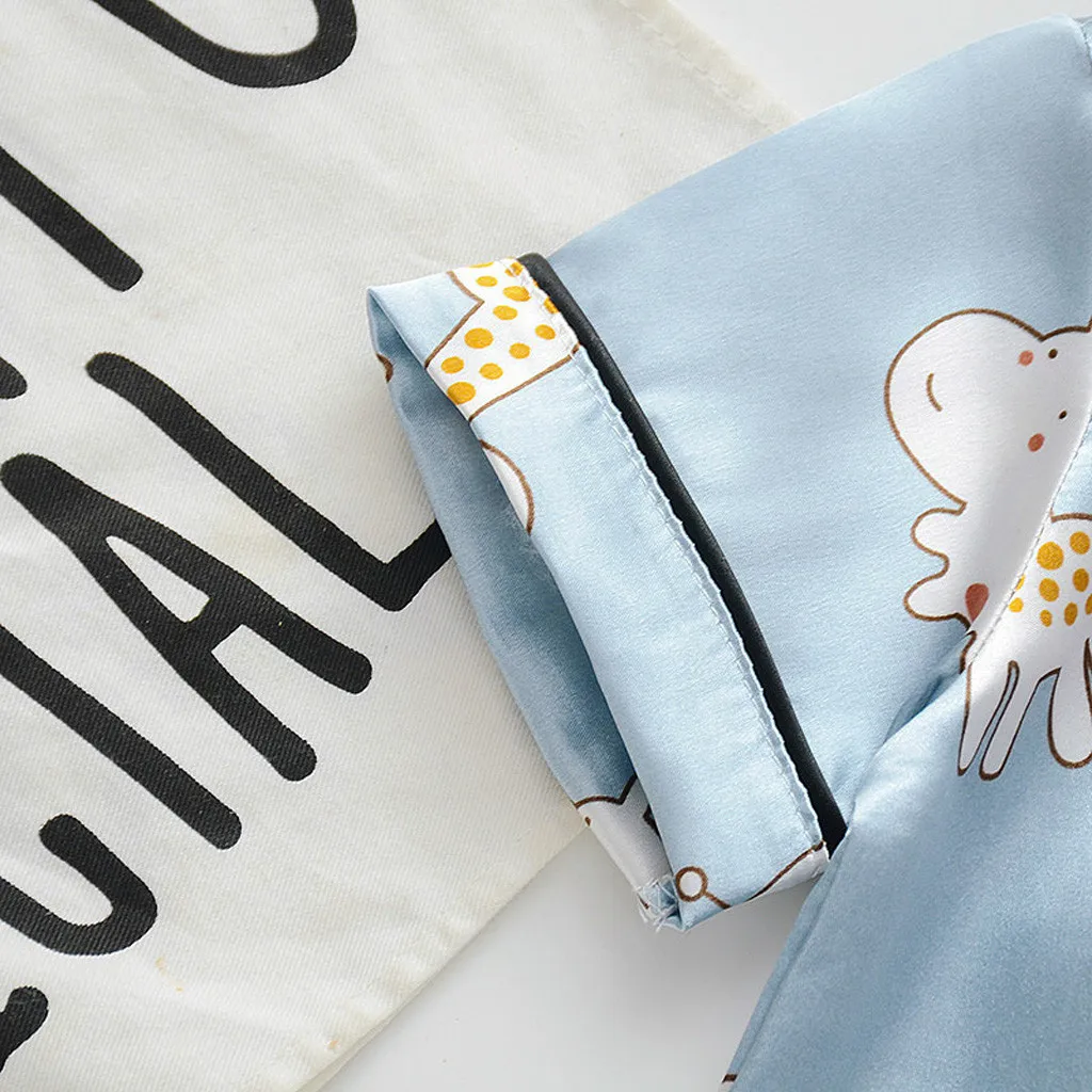 Sleepwear Baby Toddler Clothes Pajamas Girl Set T Kids shirt Boys Shorts Cartoon Boys Outfits&Set Pajamas T3 baby pajamas