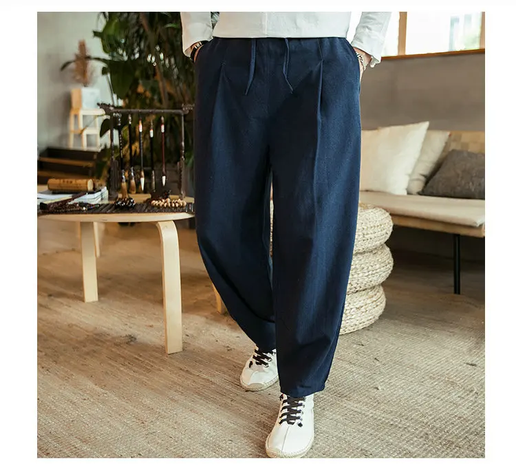 Streetwear Men's Joggers Sweatpants Loose Men Harem Pants Harajuku Style Ankle-Length Trousers Woman  Leg Pants Big black khakis