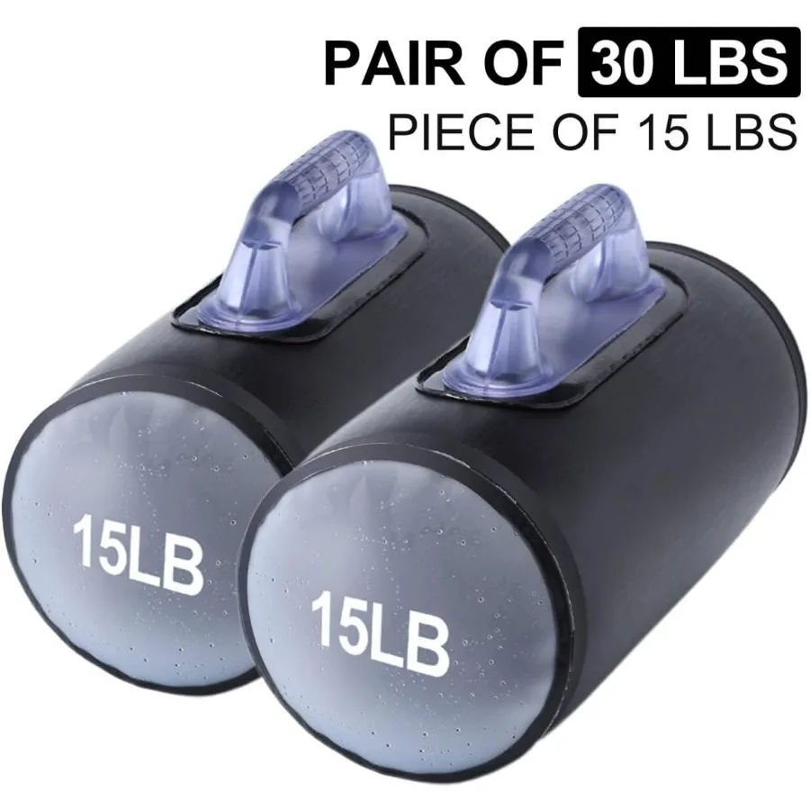 Water Dumbbells, Water Filled Training Dumbbells, Travel Weights Set, Adjustable Weights to 30 LBS/14 KG pair, Portable Gym for